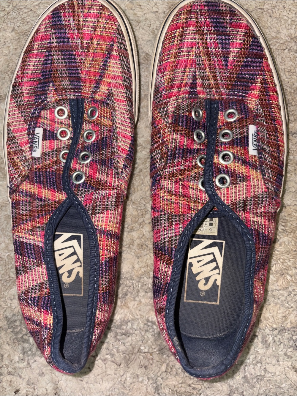 OFFERS OPEN! Vans Pink Red Purple Plaid Slip-On Sneakers Women’s 7 men 5.5 shoes